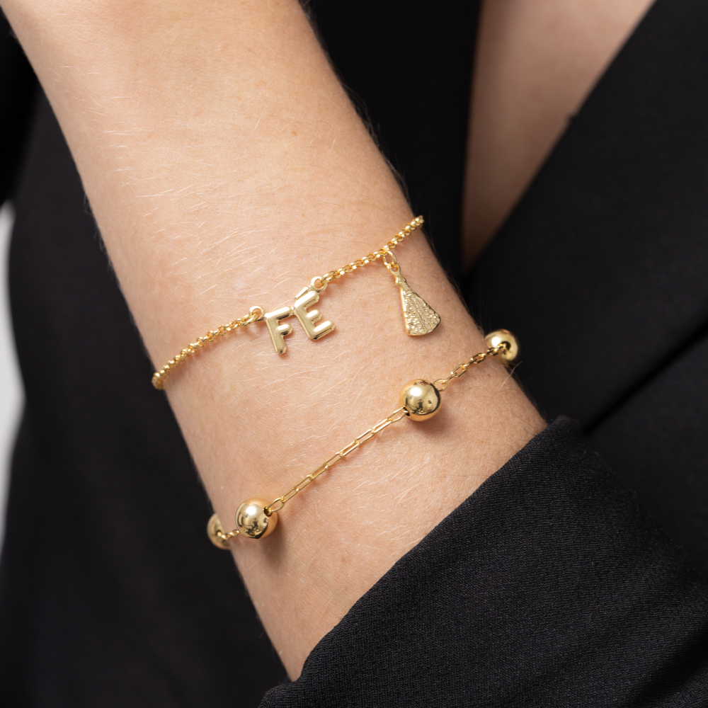 PULSEIRA NOSSA SENHORA E FÉ BANHO OURO 18K