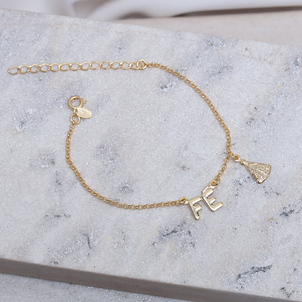 PULSEIRA NOSSA SENHORA E FÉ BANHO OURO 18K
