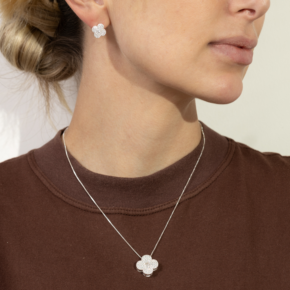 CONJUNTO VIRGINIA CRAVEJADO BANHO PRATA