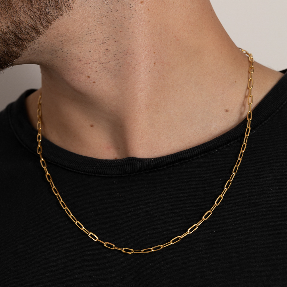 CORRENTE MASCULINA ELOS CARTIER FINO BANHO OURO 18K