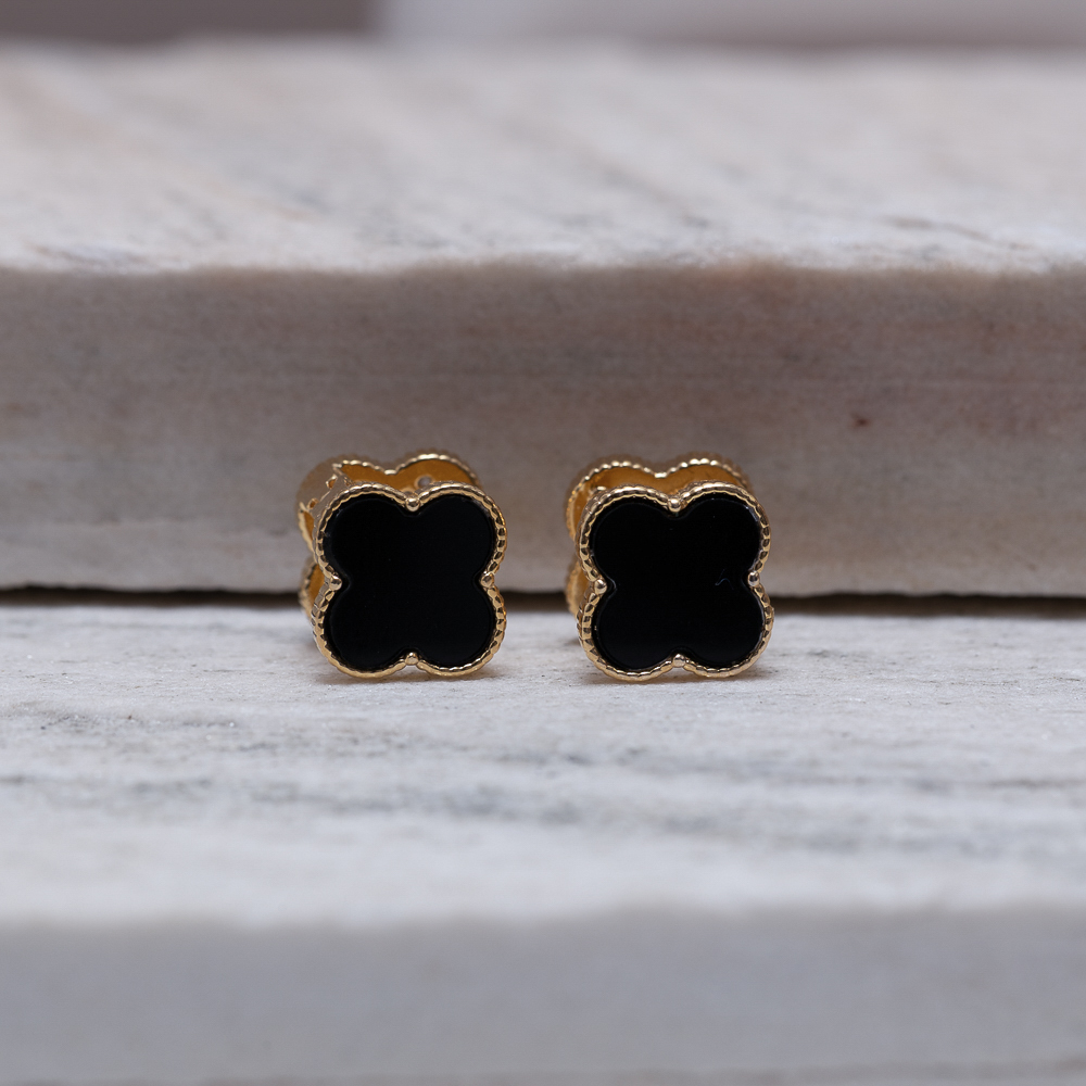 BRINCO ARGOLA VIRGINIA DUO PRETO E COM ZIRCÔNIAS BANHO OURO 18K