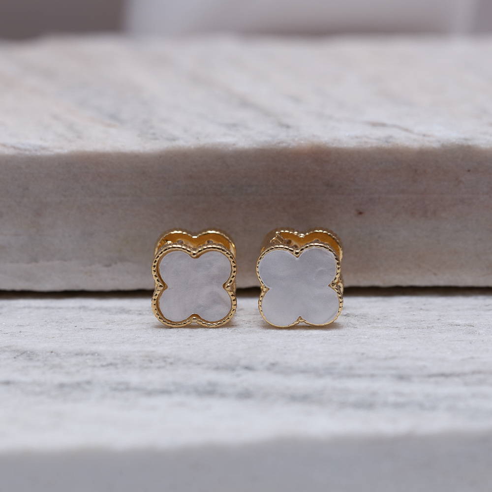 BRINCO ARGOLA VIRGINIA DUO MARFIM E COM ZIRCÔNIAS BANHO OURO 18K