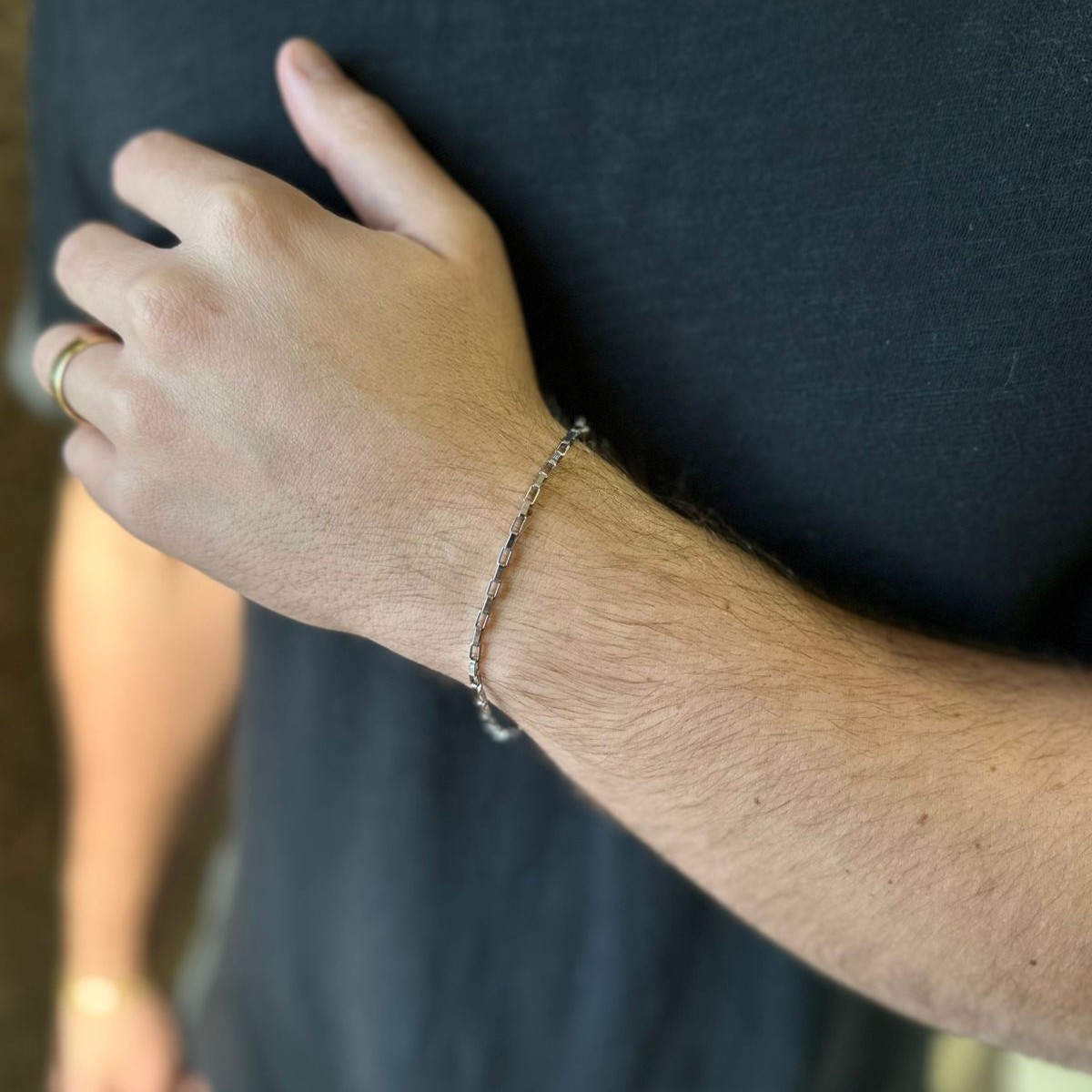PULSEIRA MASCULINA ELOS CARTIER TIJOLINHO EM AÇO INOX