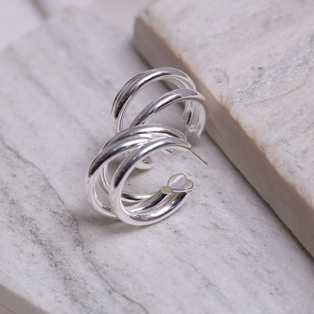 BRINCO ARGOLA TUBULAR TRIPLA M BANHO PRATA BRINCO ARGOLA TUBULAR TRIPLA M BANHO PRATA