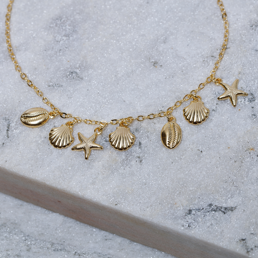 PULSEIRA FUNDO DO MAR BANHO OURO 18K