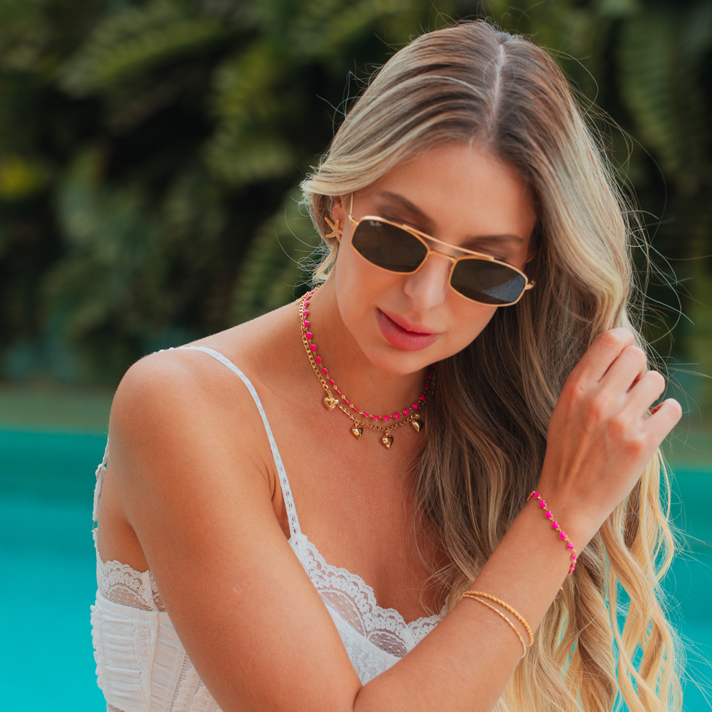 PULSEIRA TUBINHOS LISOS BANHO OURO 18K