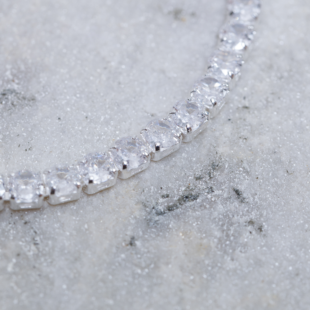 PULSEIRA RIVIERA CRISTAL BANHO PRATA