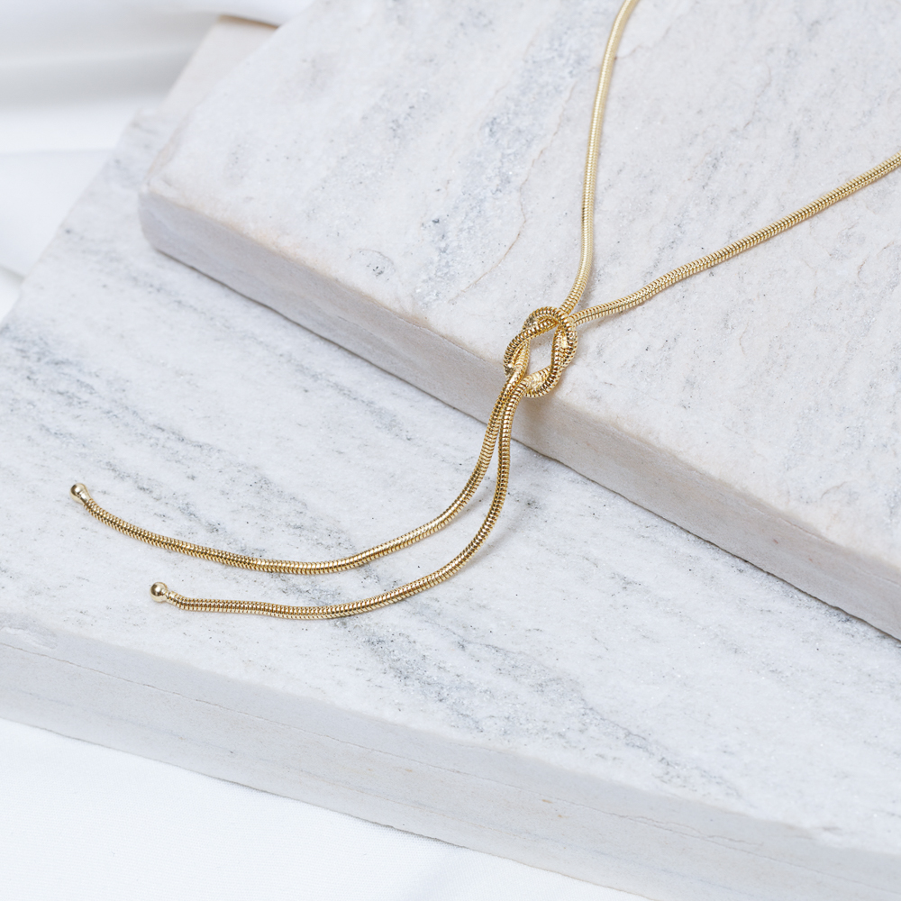 COLAR GRAVATA NÓZINHO BANHO OURO 18K