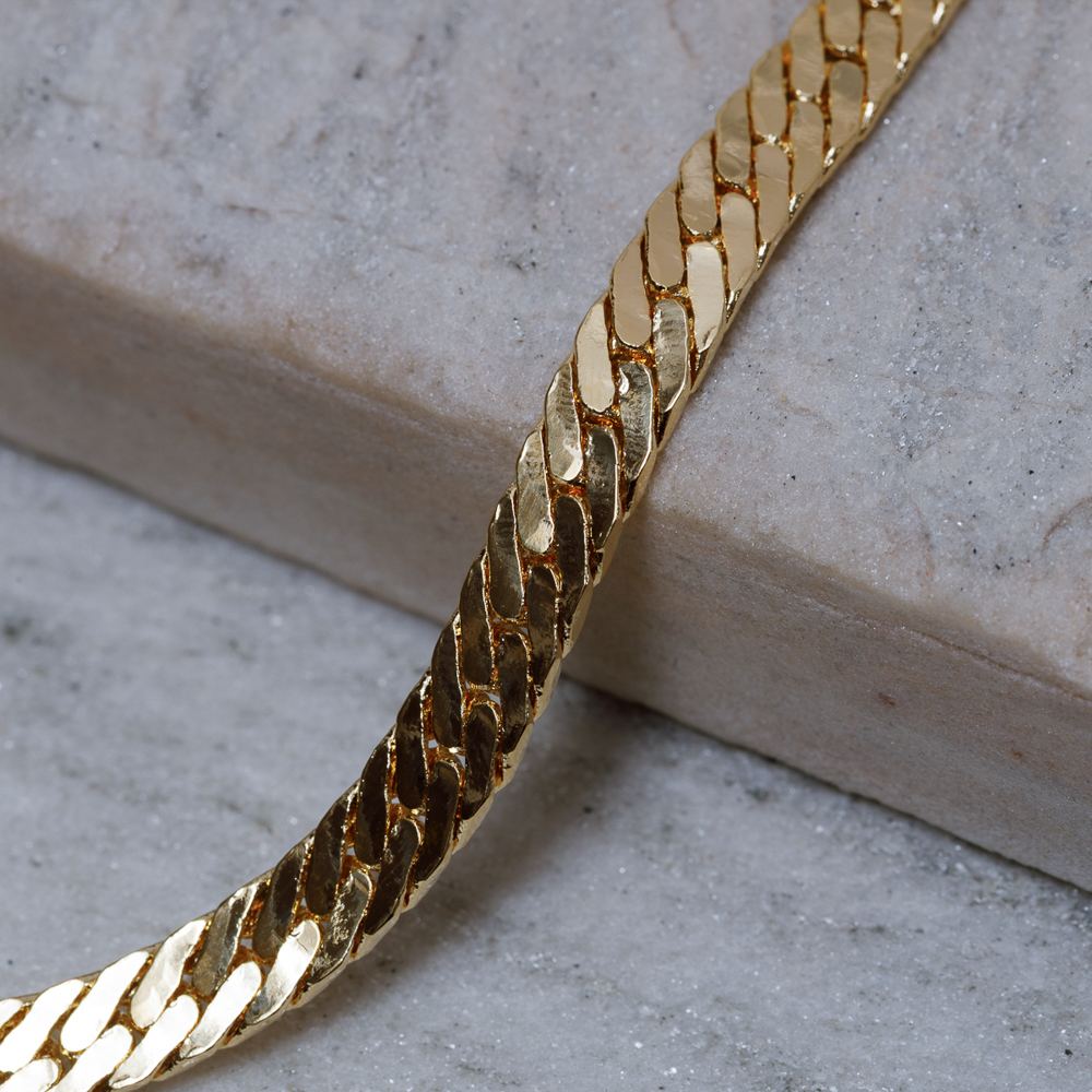 CHOKER ELOS GRUMET ESPELHADO BANHO OURO 18K