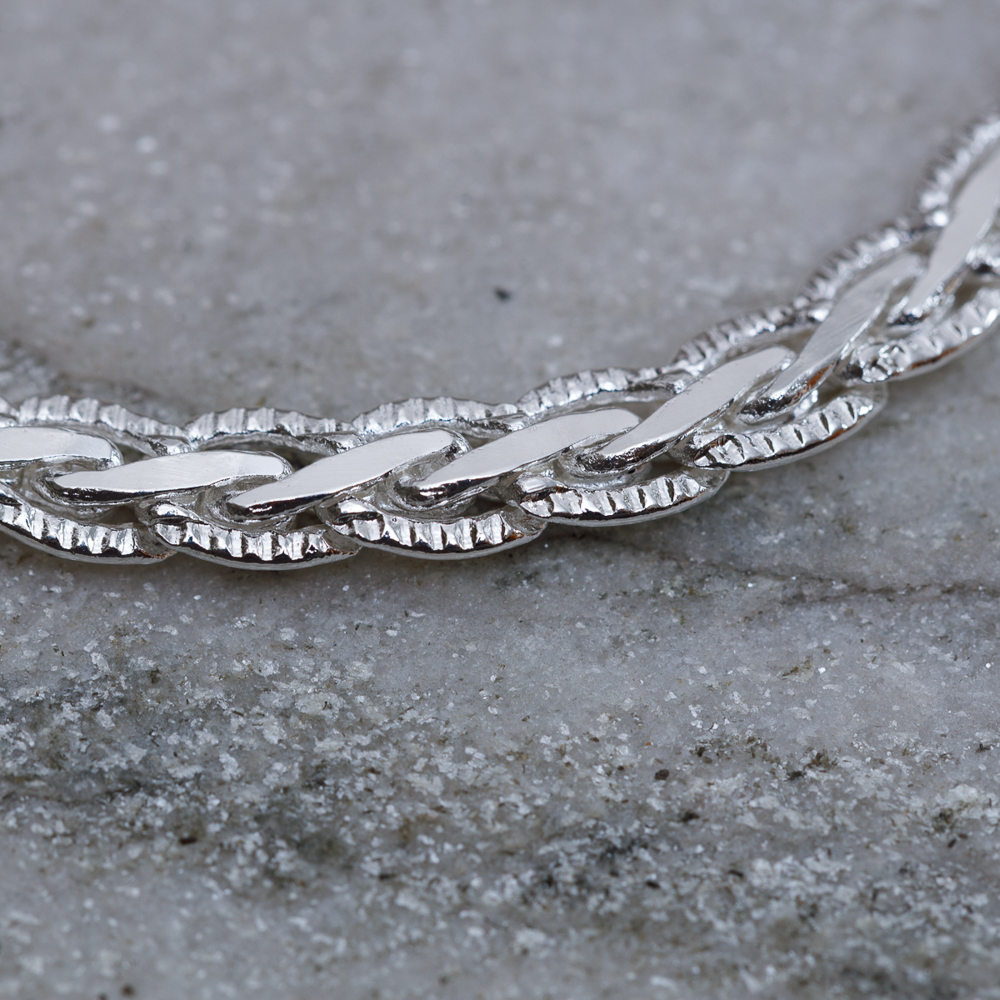 CHOKER MALHA TRANÇADA BANHO PRATA