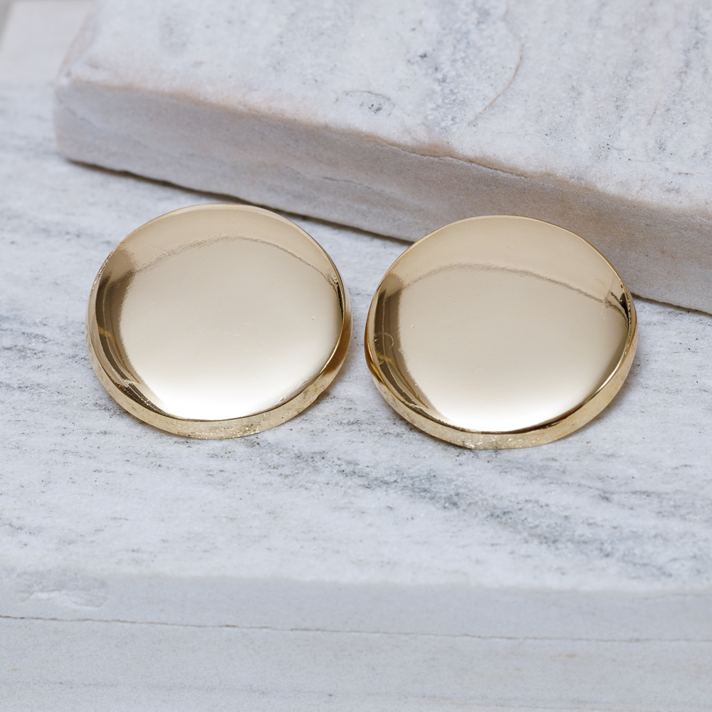 BRINCO GRANDE REDONDO BANHO OURO 18K