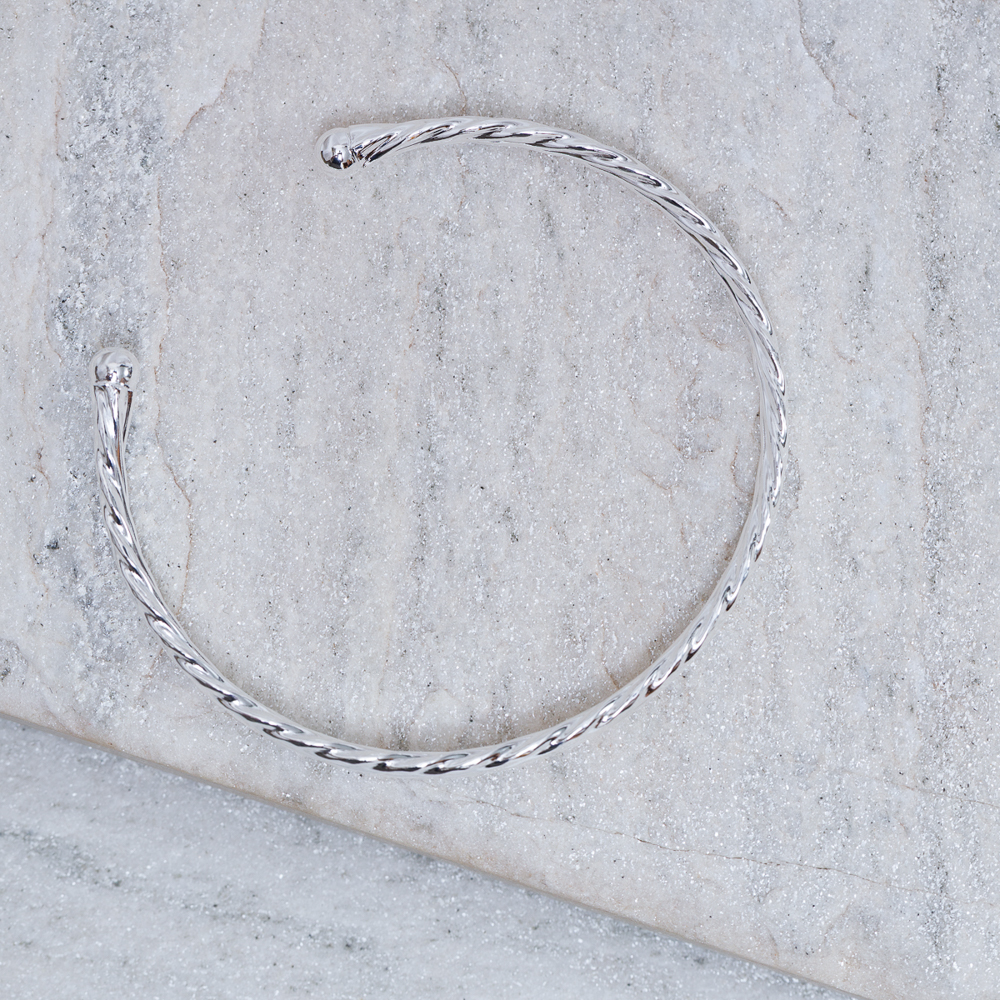 BRACELETE TRABALHADO BANHO PRATA