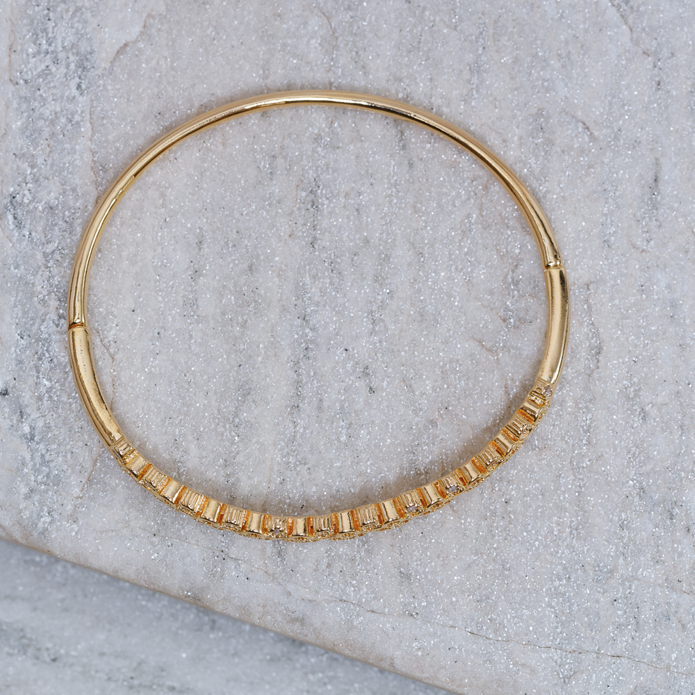 BRACELETE FLOR DE ÁSTER BANHO OURO 18K