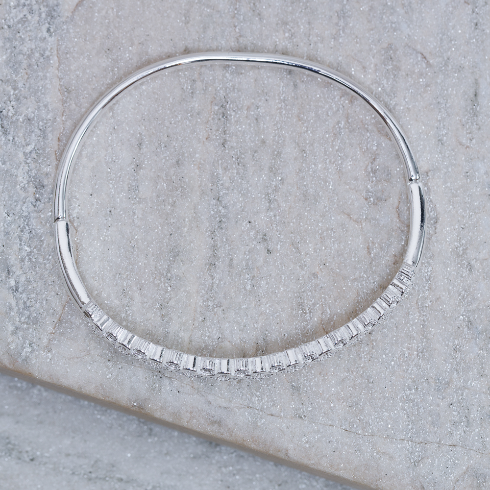 BRACELETE FLOR DE ÁSTER BANHO PRATA