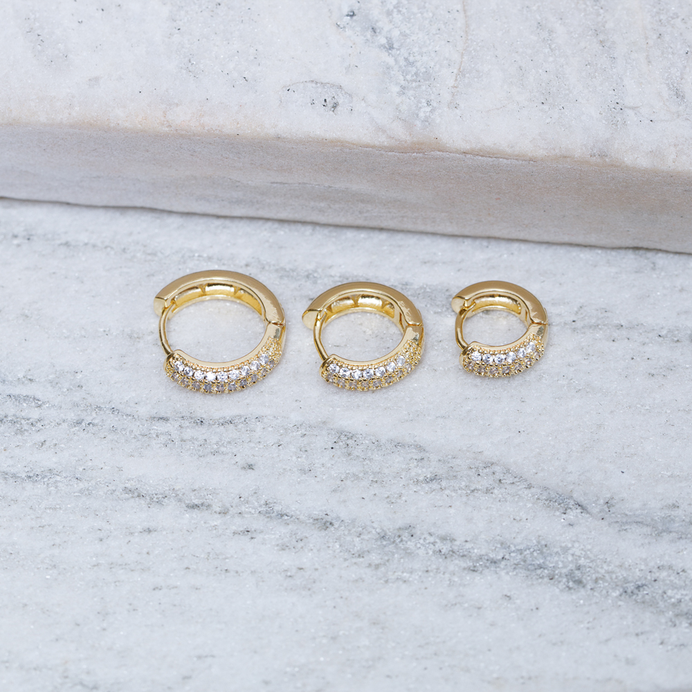 BRINCO ARGOLA TRADICIONAL M CRAVEJADA BANHO OURO 18K