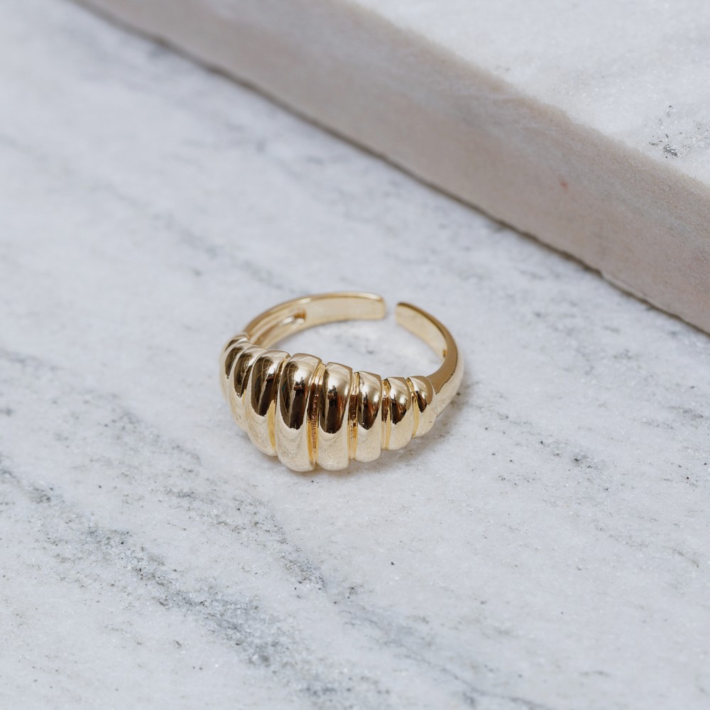 ANEL CARACOL REGULÁVEL BANHO OURO 18K