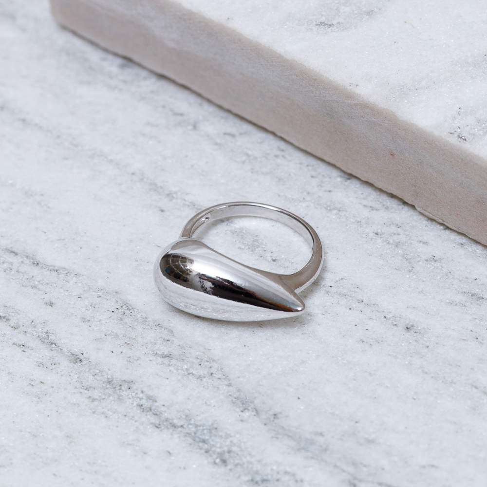 ANEL GOTA OCA ABAULADA BANHO RÓDIO BRANCO