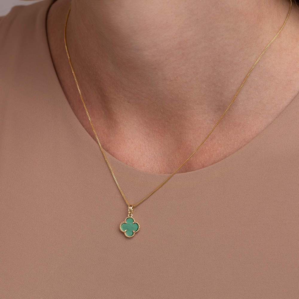 COLAR VIRGINIA VERDE BANHO OURO 18K