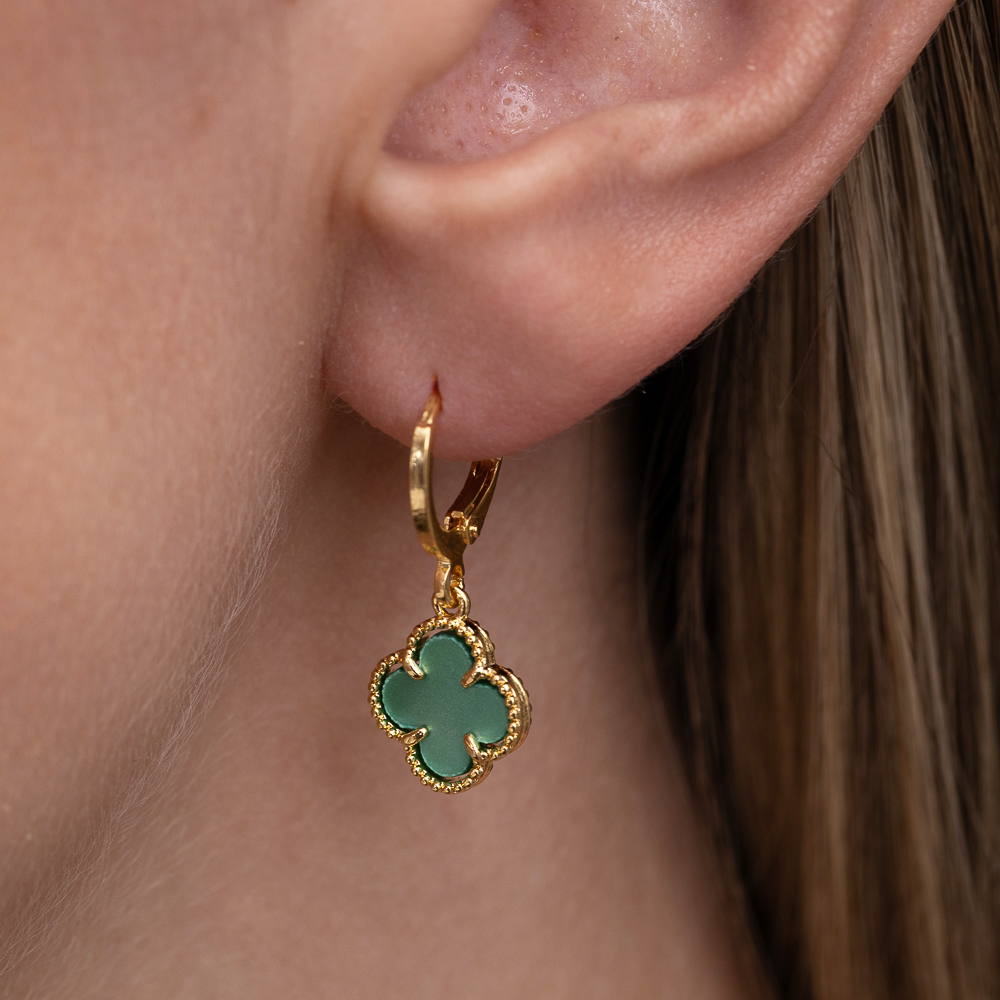 BRINCO VIRGINIA VERDE BANHO OURO 18K