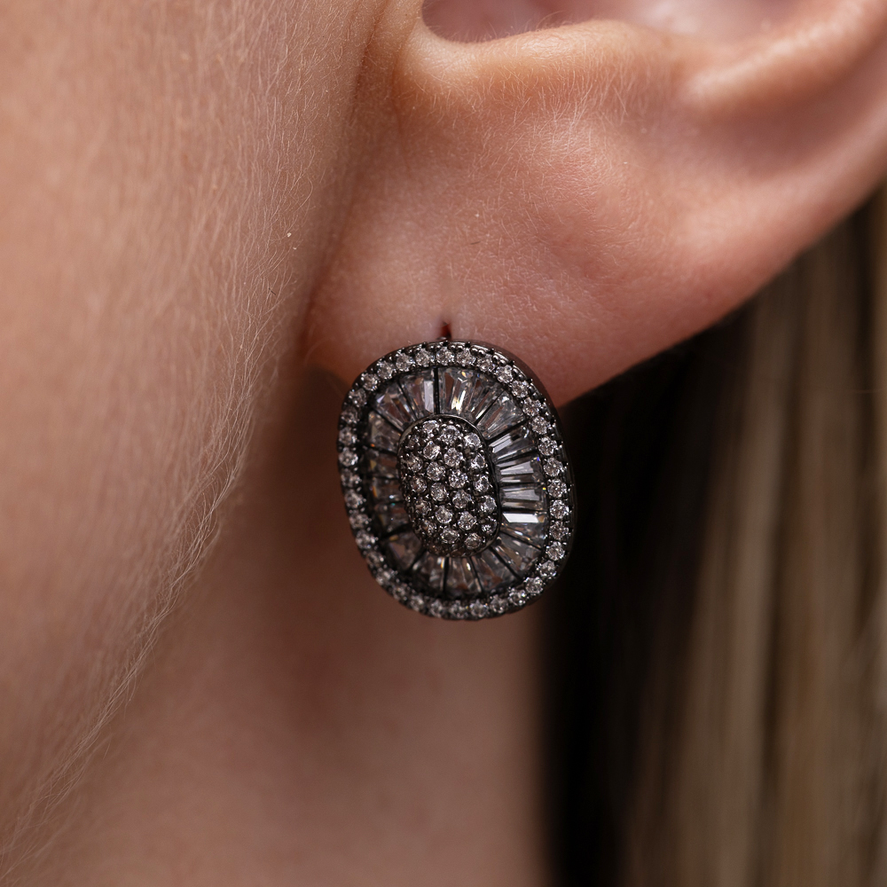 BRINCO MANDALA QUADRADA BANHO RÓDIO NEGRO