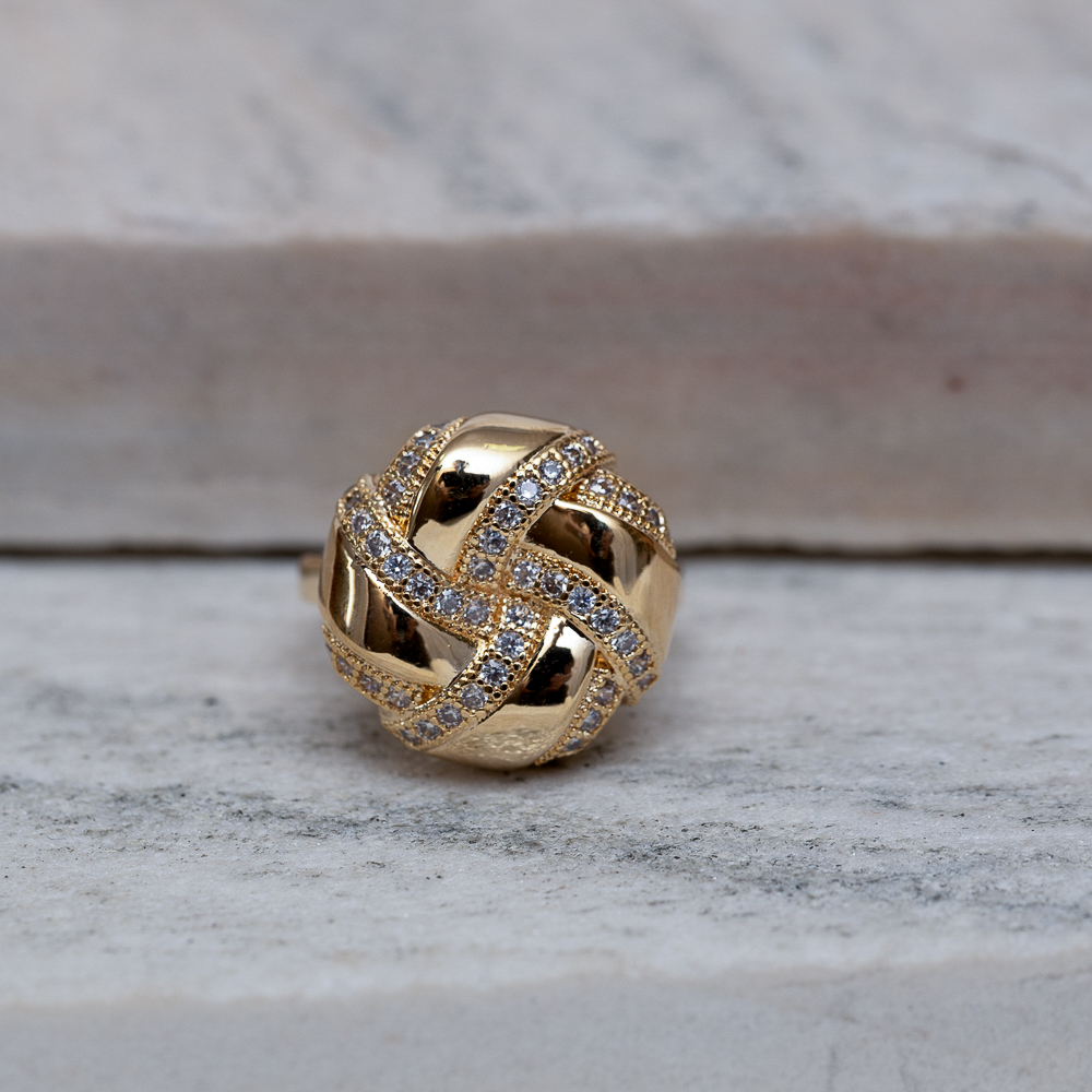 ANEL NÓZINHO COM ZIRCÔNIAS BANHO OURO 18K