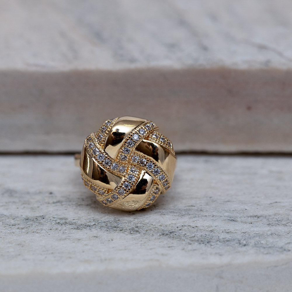 ANEL NÓZINHO COM ZIRCÔNIAS BANHO OURO 18K