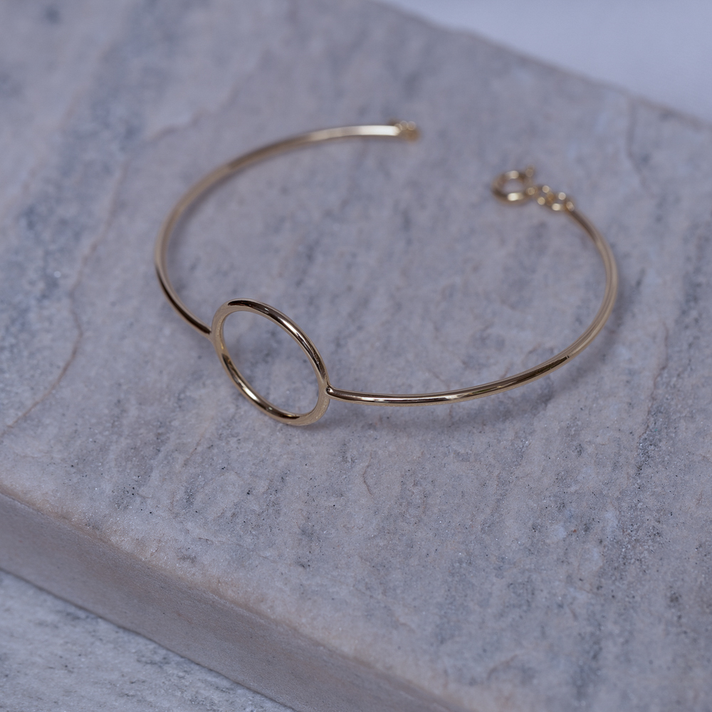 BRACELE FINO COM FECHO REDONDO BANHO OURO 18K