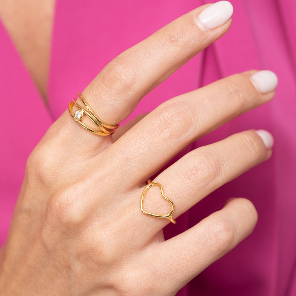 ANEL OLHO GREGO COM PEDRA CRISTAL BANHO OURO 18K