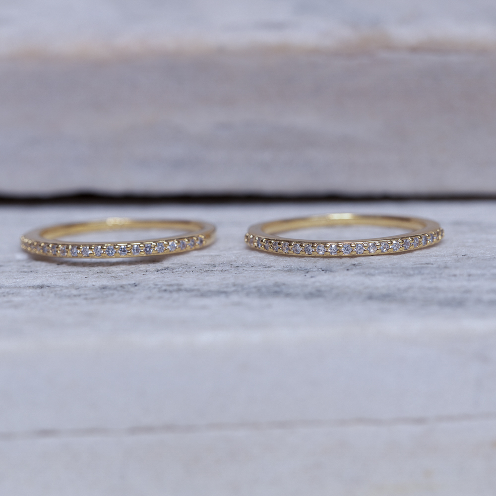 ANEL APARADOR DE ALIANÇA FINO CRAVEJADO BANHO OURO 18K