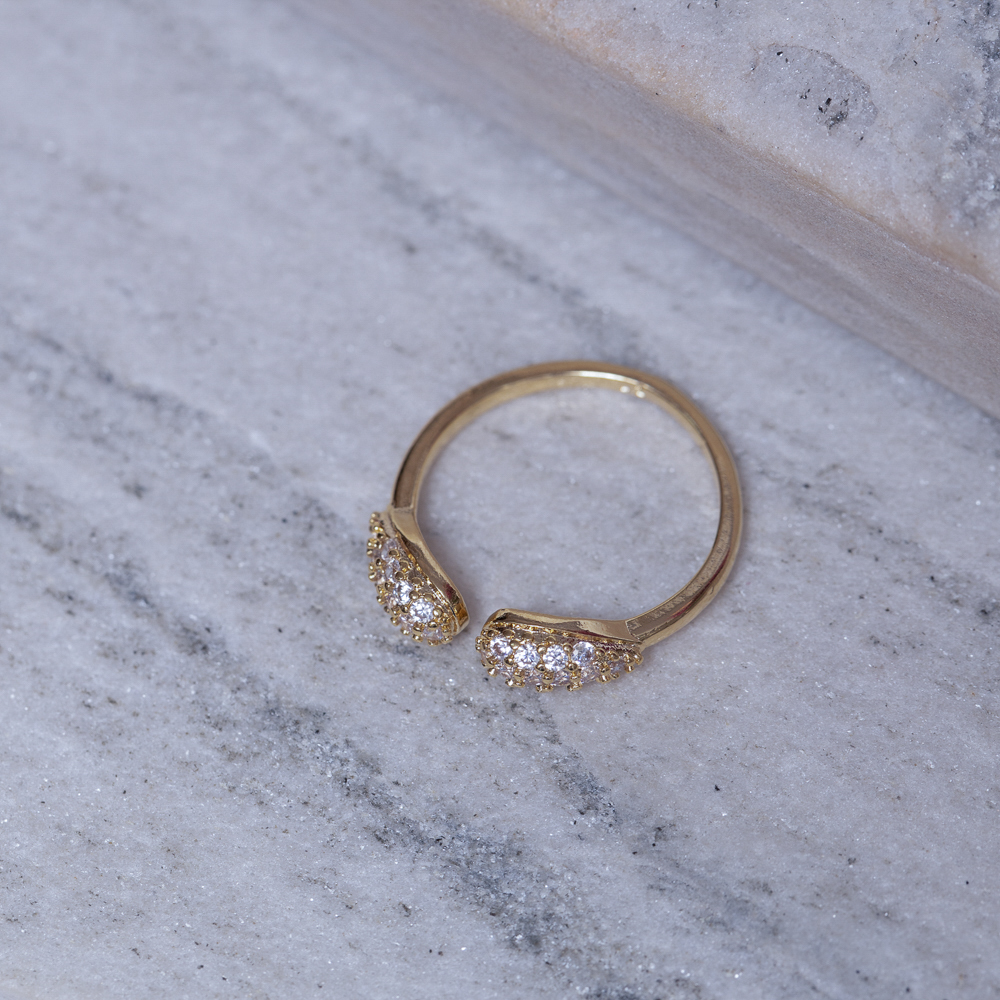 ANEL GOTAS CRAVEJADAS REGULÁVEL BANHO OURO 18K