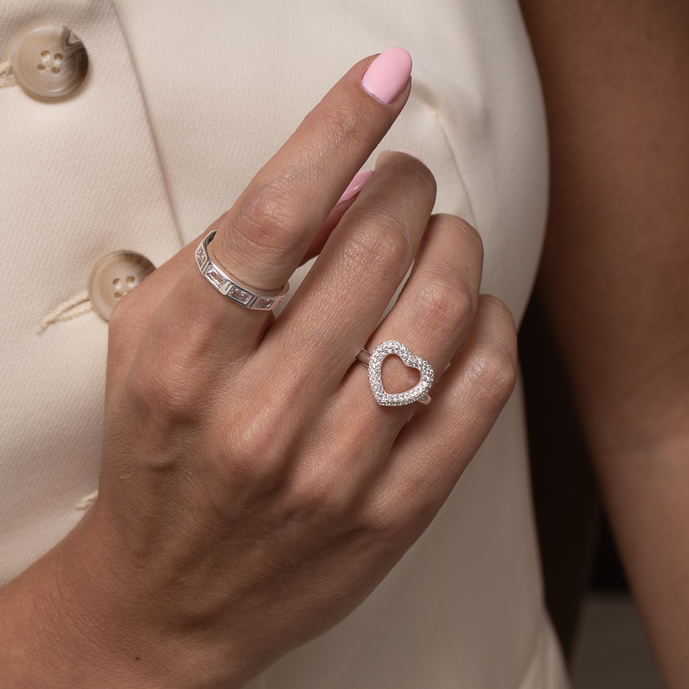 ANEL QUADRADOS COM PEDRAS CRISTAIS BANHO PRATA