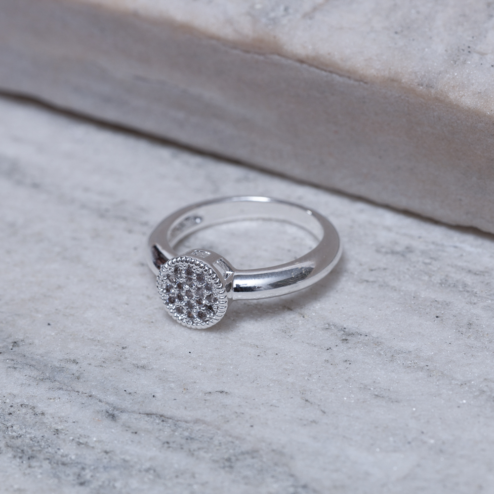 ANEL CHUVEIRINHO REDONDO CRAVEJADO BANHO PRATA