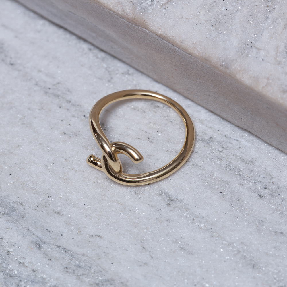 ANEL X LISO BANHO OURO 18K