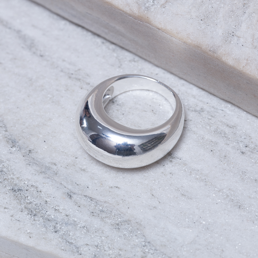 ANEL ABAULADO GG BANHO PRATA