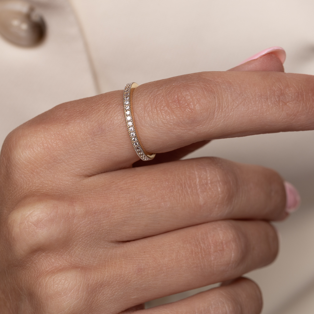 ANEL APARADOR ÚNCO COM CANETA RÓDIO BRANCO BANHO OURO 18K