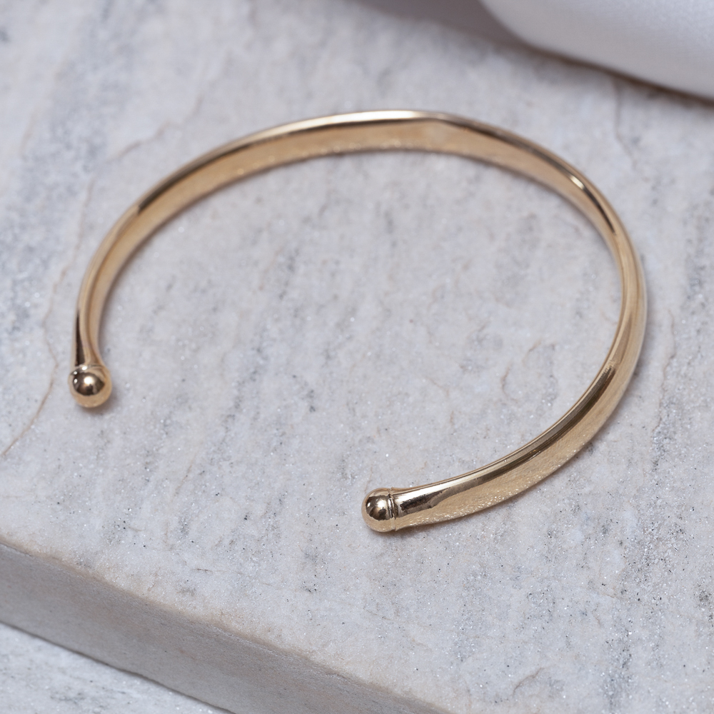 BRACELETE LISO GROSSO BANHO OURO 18K