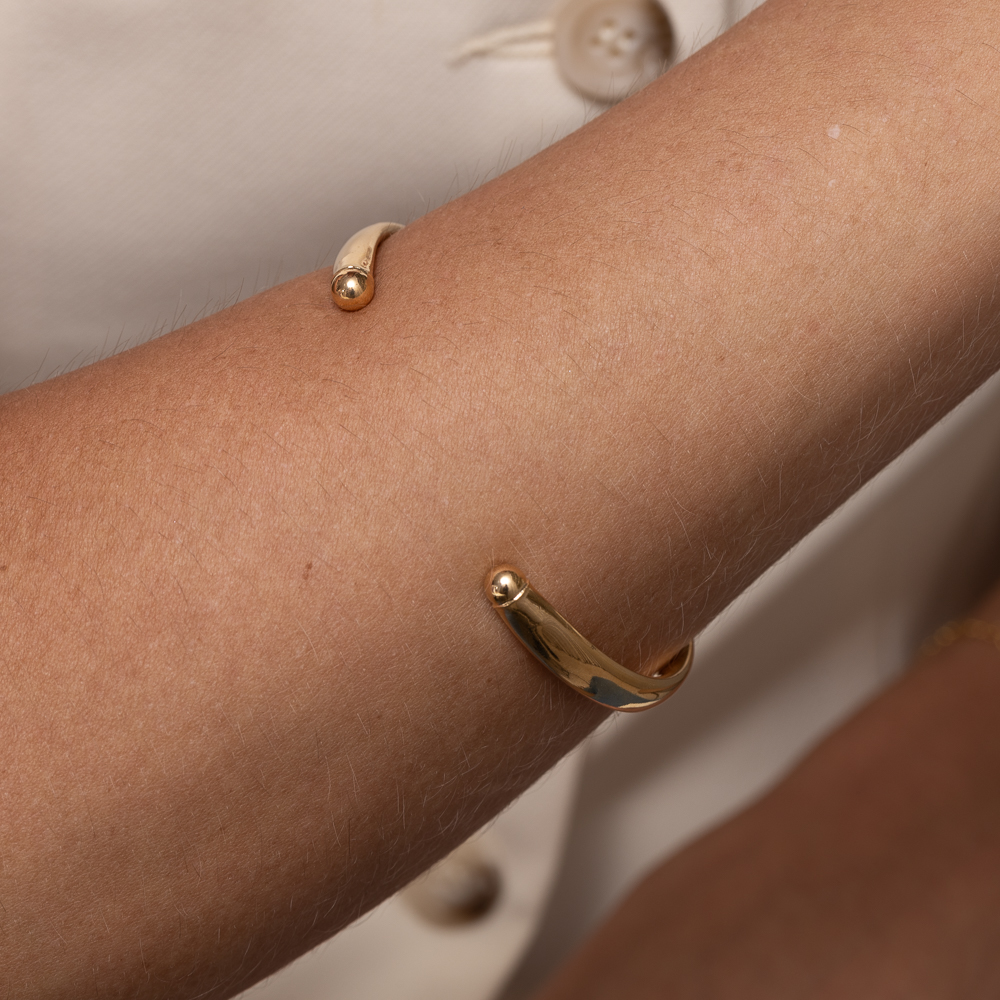 BRACELETE LISO GROSSO BANHO OURO 18K