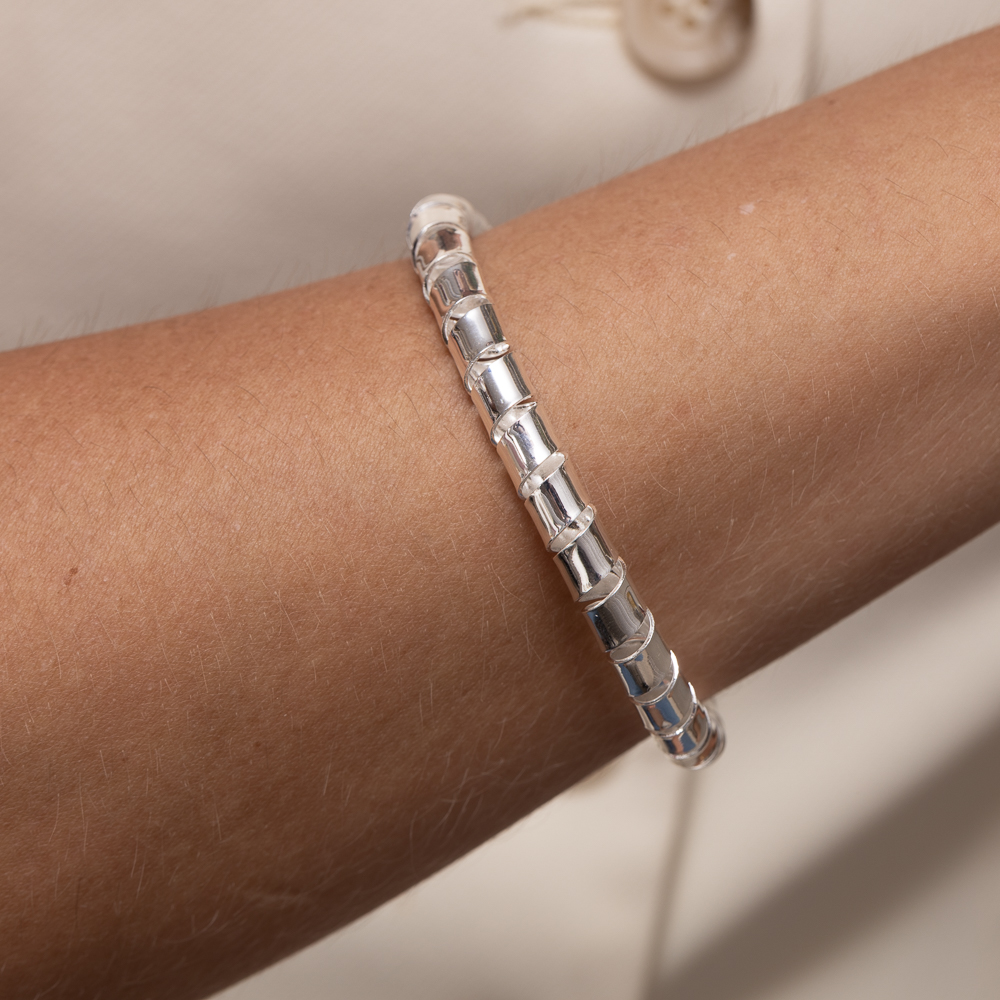 BRACELETE ARO RETORCIDO BANHO PRATA