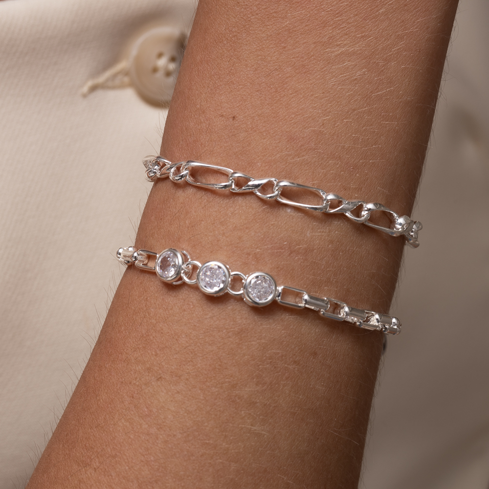 PULSEIRA ELOS TORCIDOS BANHO PRATA