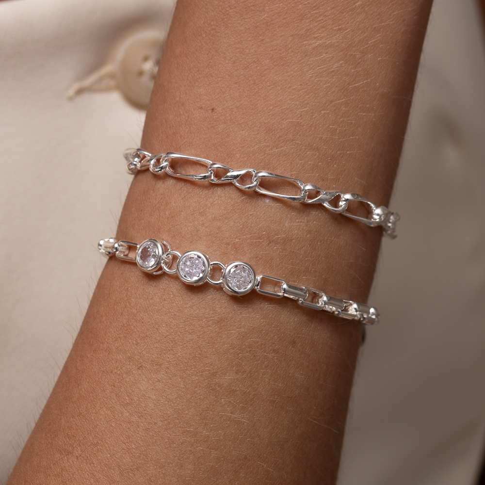 PULSEIRA ELOS TORCIDOS BANHO PRATA