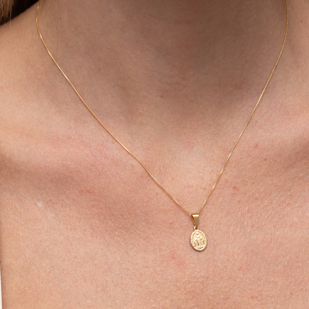 COLAR NOSSA SENHORA BANHO OURO 18K