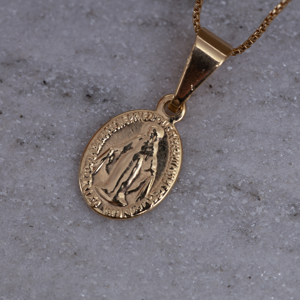 COLAR NOSSA SENHORA BANHO OURO 18K