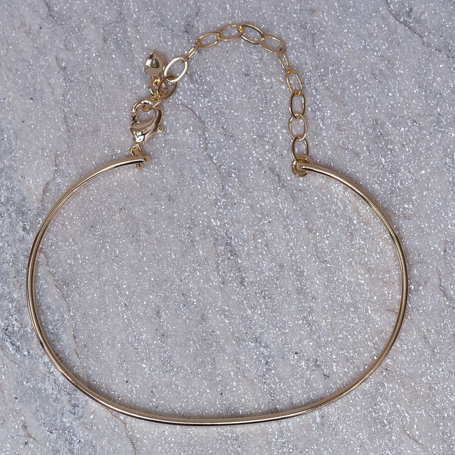 BRACELETE DELICADO LISO BANHO OURO 18K