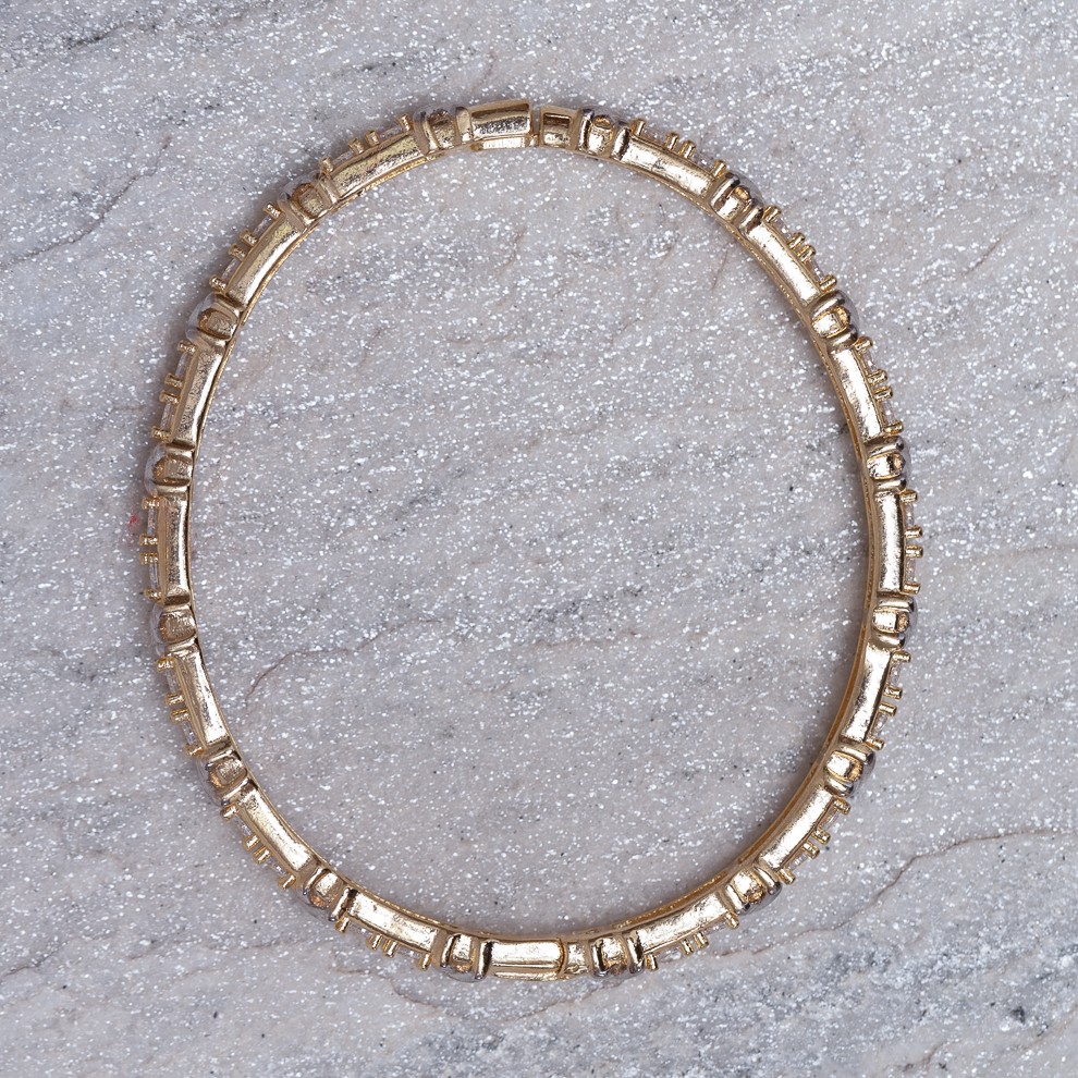 BRACELETE X TWO TONE BANHO OURO 18K