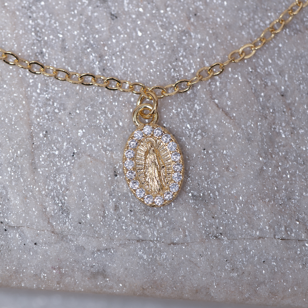 PULSEIRA INFANTIL NOSSA SENHORA DE FÁTIMA BANHO OURO 18K