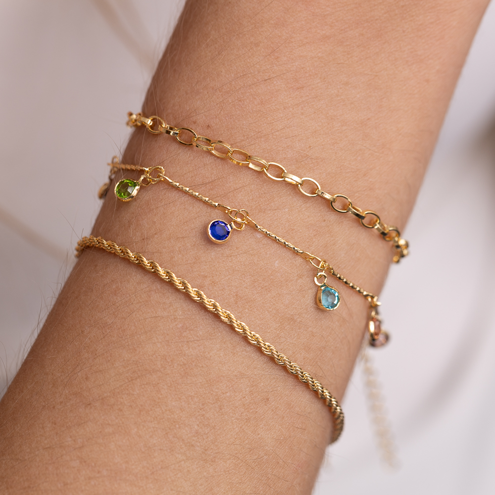 PULSEIRA CABO DE AÇO PP BANHO OURO 18K