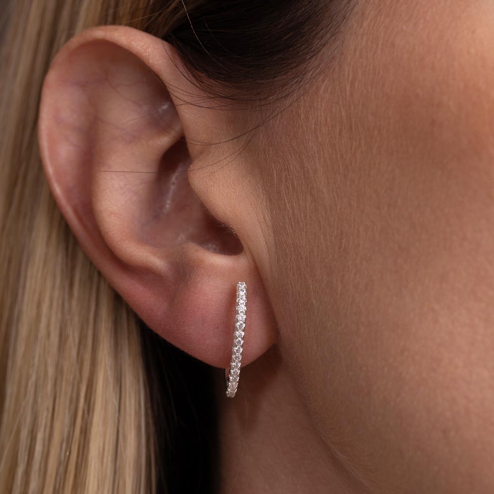 BRINCO ARGOLA EAR CUFF CRAVEJADA BANHO PRATA