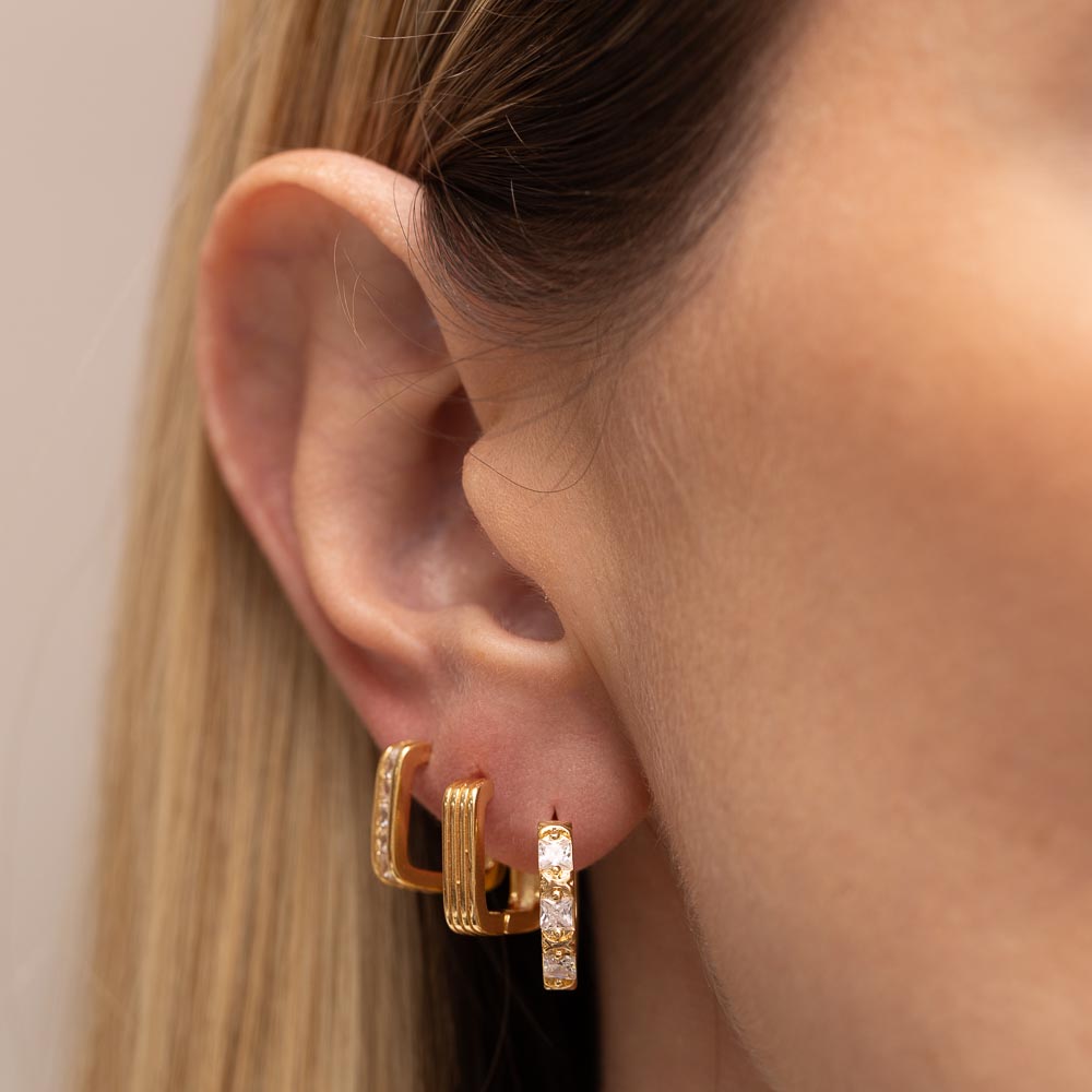 BRINCO ARGOLA X ONE TONE BANHO OURO 18K