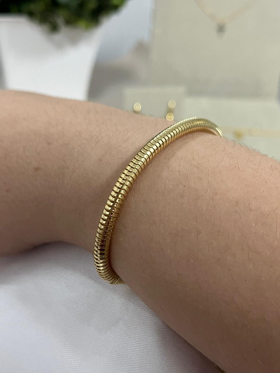 Pulseira dourada fio alemão