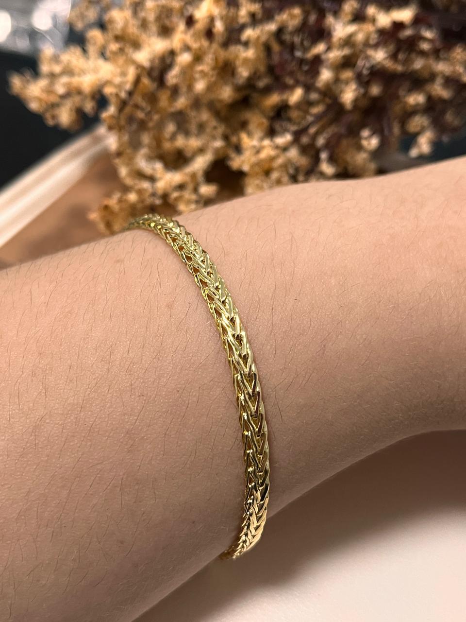Pulseira masculina Raposa fio de ouro